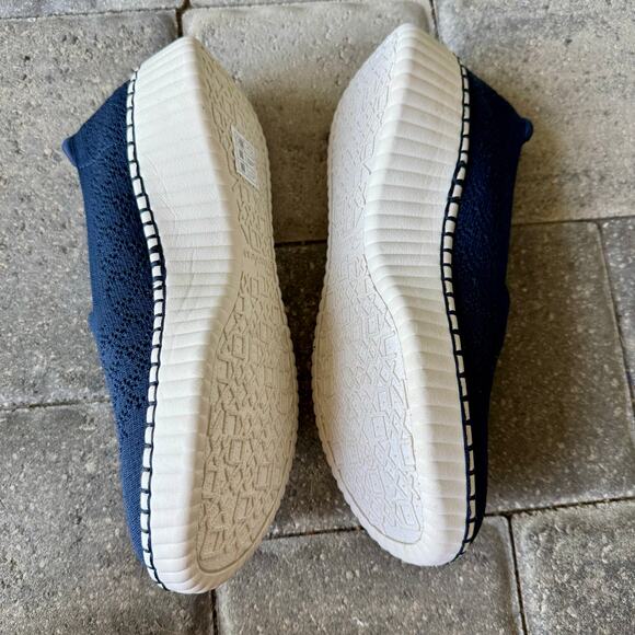 Skechers Whilshire Blvd Blue Memory Foam Comfort Shoes 7.5 Stretch Crochet Knit - Picture 5 of 11